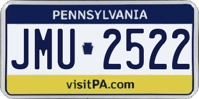 PA license plate JMU2522