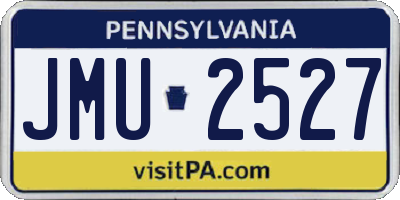 PA license plate JMU2527