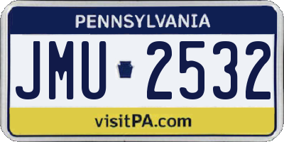 PA license plate JMU2532