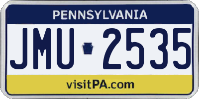 PA license plate JMU2535