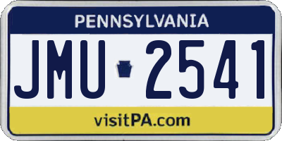 PA license plate JMU2541