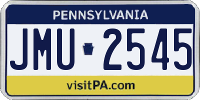 PA license plate JMU2545