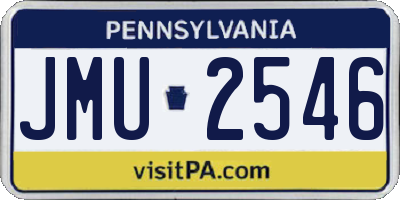 PA license plate JMU2546