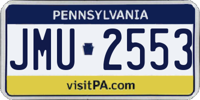 PA license plate JMU2553