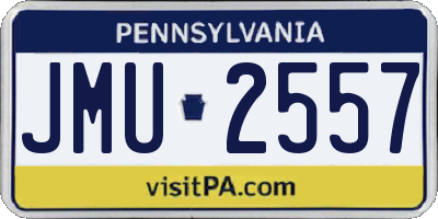PA license plate JMU2557