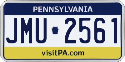 PA license plate JMU2561