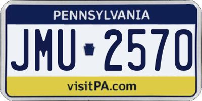 PA license plate JMU2570