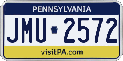 PA license plate JMU2572