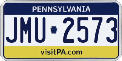 PA license plate JMU2573