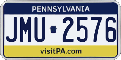 PA license plate JMU2576