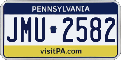 PA license plate JMU2582