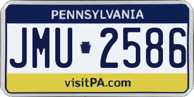 PA license plate JMU2586