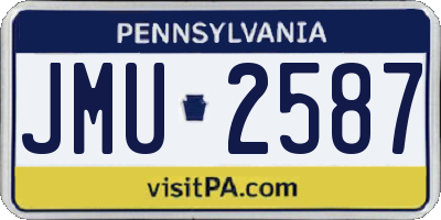 PA license plate JMU2587