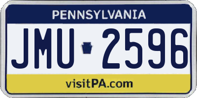 PA license plate JMU2596