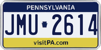 PA license plate JMU2614