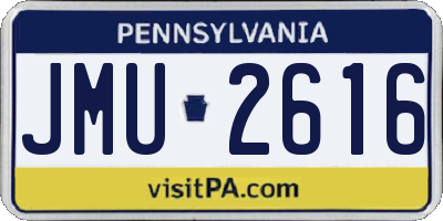 PA license plate JMU2616