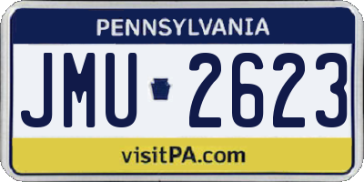 PA license plate JMU2623