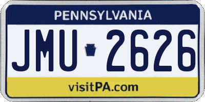 PA license plate JMU2626
