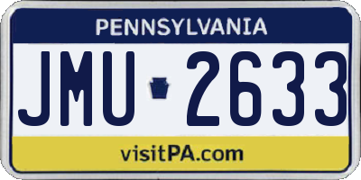 PA license plate JMU2633
