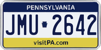PA license plate JMU2642