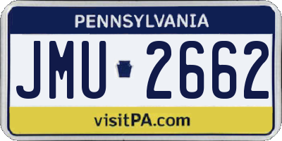 PA license plate JMU2662