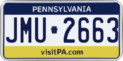 PA license plate JMU2663