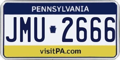 PA license plate JMU2666