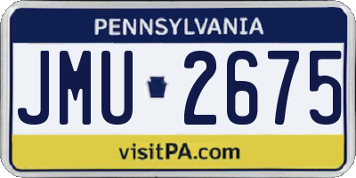 PA license plate JMU2675
