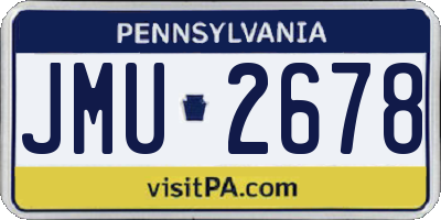 PA license plate JMU2678