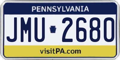 PA license plate JMU2680