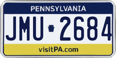 PA license plate JMU2684