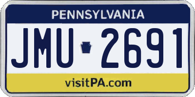 PA license plate JMU2691