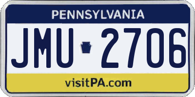 PA license plate JMU2706