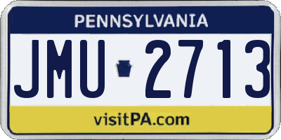 PA license plate JMU2713