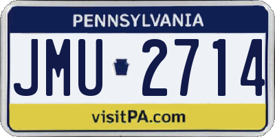 PA license plate JMU2714