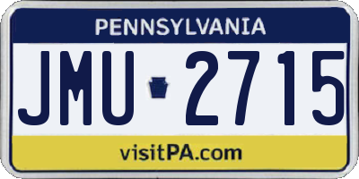 PA license plate JMU2715