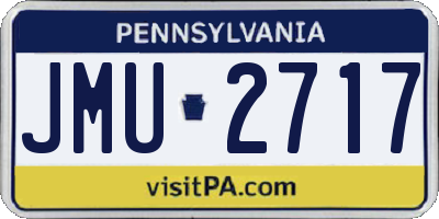 PA license plate JMU2717