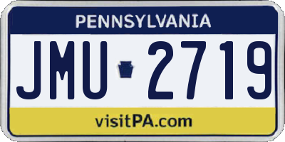 PA license plate JMU2719