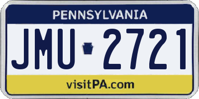 PA license plate JMU2721