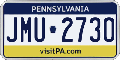 PA license plate JMU2730