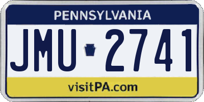 PA license plate JMU2741