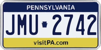 PA license plate JMU2742