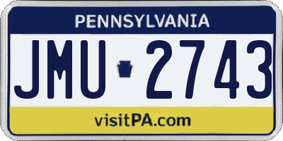 PA license plate JMU2743