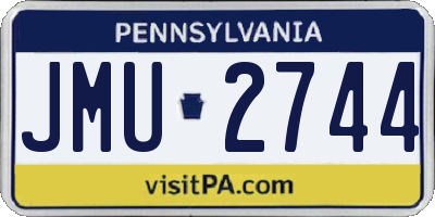 PA license plate JMU2744