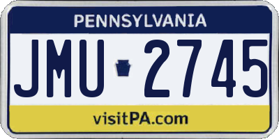 PA license plate JMU2745