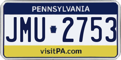 PA license plate JMU2753