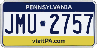 PA license plate JMU2757