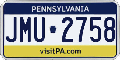 PA license plate JMU2758