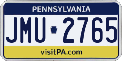 PA license plate JMU2765