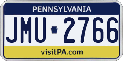 PA license plate JMU2766